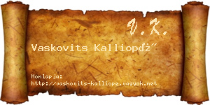 Vaskovits Kalliopé névjegykártya